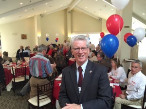 SPARC president John McDonnell of San Mateo gets ready to open SPARC's first ever Debate Watch Party at the Fremont Hills Country Club on Wednesday, September 16, 2015.